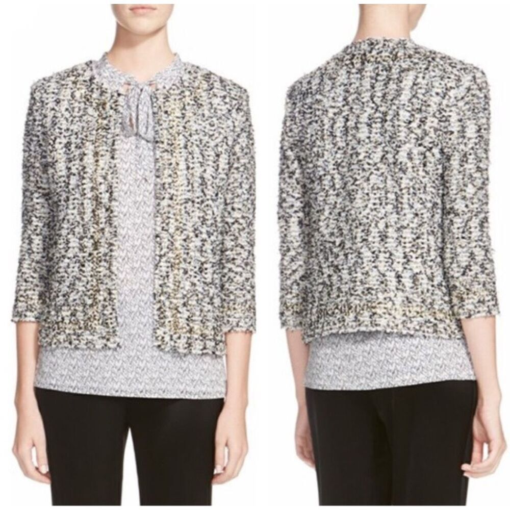 St. John Couture Amour Embellished Tweed Jacket Size 16